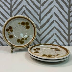 Vintage Mikasa stone Manor JAVA Stoneware Saucers #5808 Set of 3